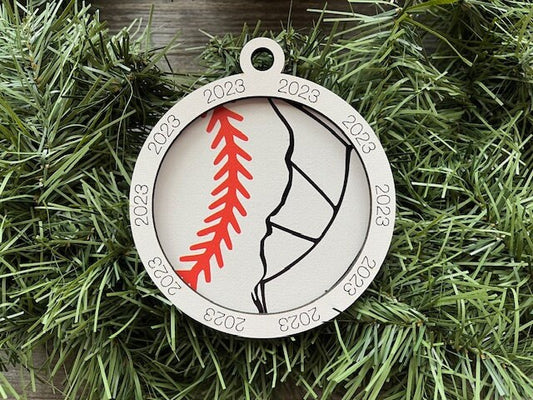 Multi Sport Ornament/ Baseball Volleyball Ornament/ Multiple Sports Ornament/ Split Sport Ornaments/ Sports Gift/Blank or with 2023