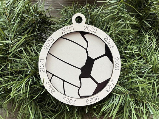 Multi Sport Ornament/ Volleyball Soccer Ornament/ Multiple Sports Ornament/ Split Sport Ornaments/ Sports Gift/Blank or with 2023
