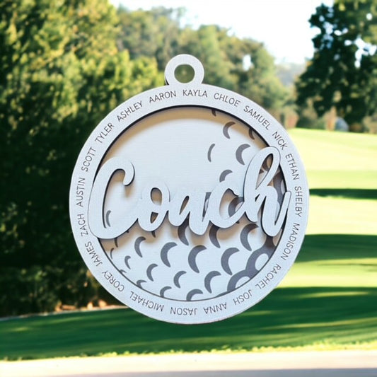 Personalized Golf Coach Ornament/ Coach Ornament/ Golf Ornament/ Team Ornament/ Add Up To 20 Names To Ornament/ Sports Coach