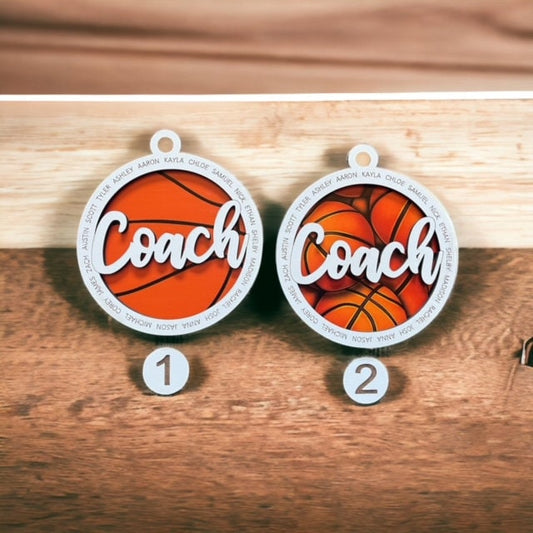 Personalized Basketball Coach Ornament/ Coach Ornament/ Basketball Ornament/ Team Ornament/ Add Up To 20 Names To Ornament/ Sports Coach