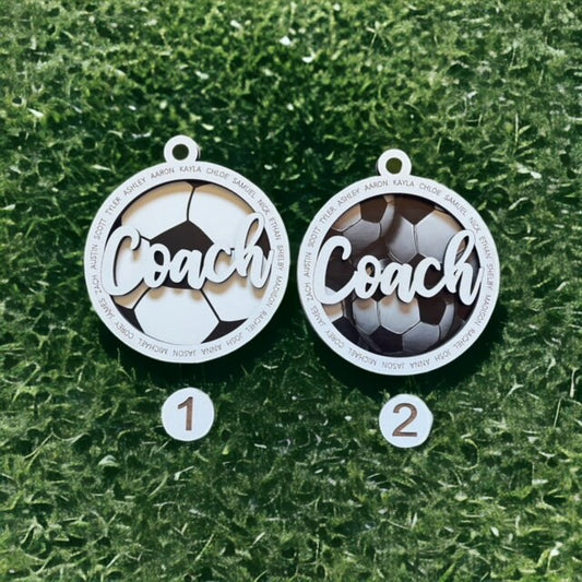 Personalized Soccer Coach Ornament/ Coach Ornament/ Soccer Ornament/ Team Ornament/ Add Up To 20 Names To Ornament/ Sports Coach