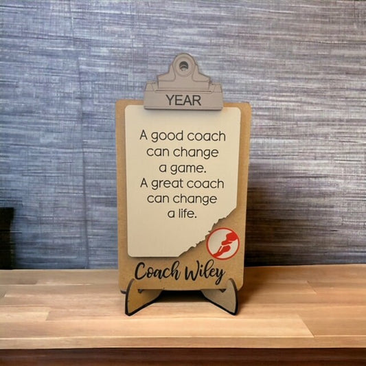 Track Coach Sign/ Clipboard Coach Sign/ Track Desk Gift/ Personalized Coach Sign/ Sports Coach/ Coach Gift/ Saying Options