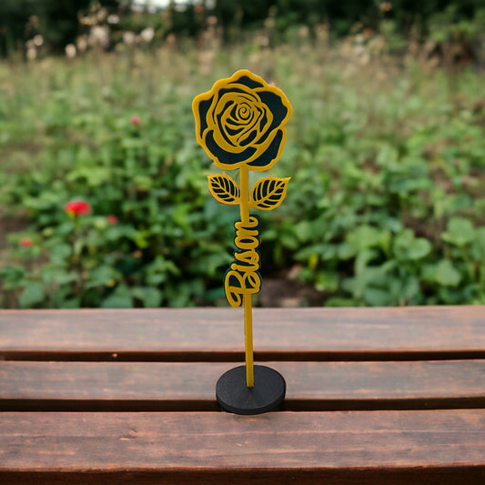 Acrylic Rose/ Mascot Rose/ Bison Rose/ School Mascot Rose/ Graduation Rose/ Senior Rose/ Senior Gift/ Two Tone Rose/ Rose Gift/ Fundraiser