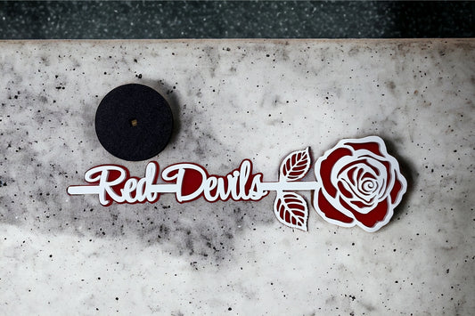 Acrylic Rose/ Mascot Rose/ Red Devils Rose/ School Mascot Rose/ Graduation Rose/ Senior Rose/ Senior Gift/Two Tone Rose/Rose Gift/Fundraiser