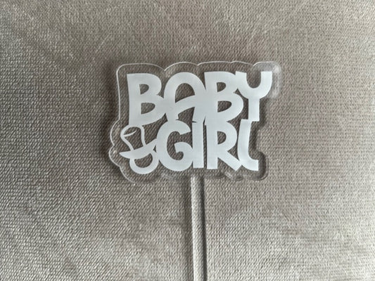 Baby Girl, Acrylic Floral Pick